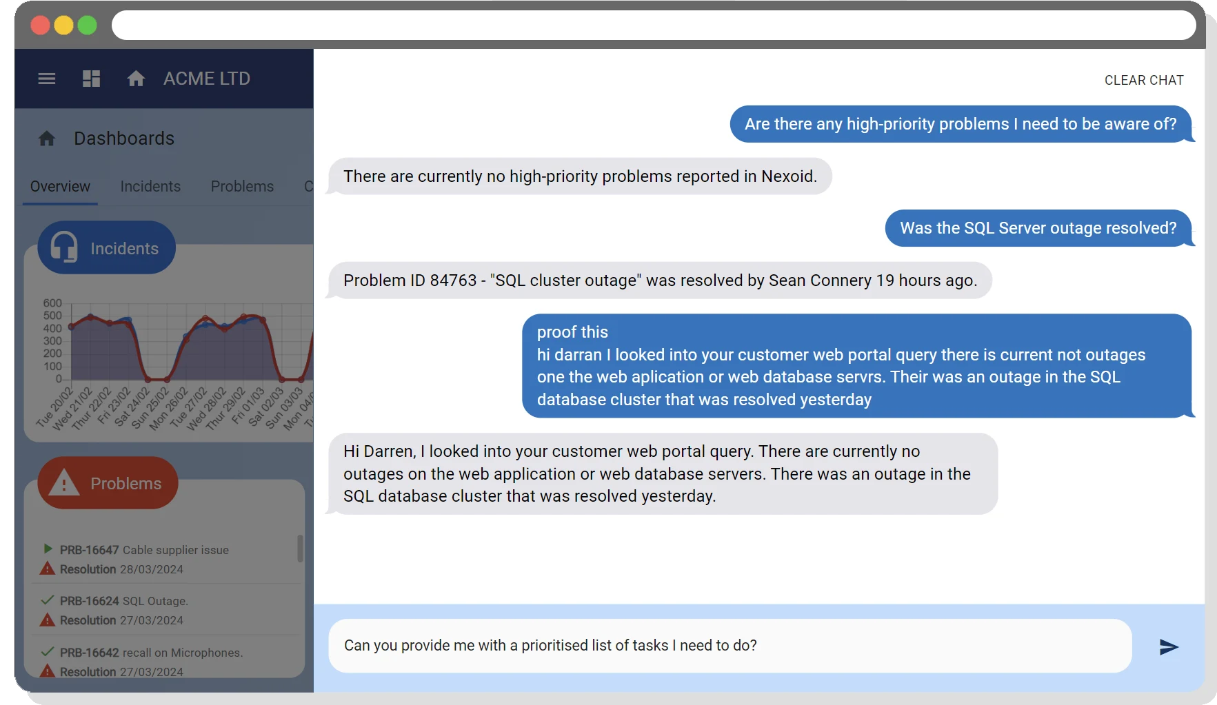 AI Assistant inside Nexoid application